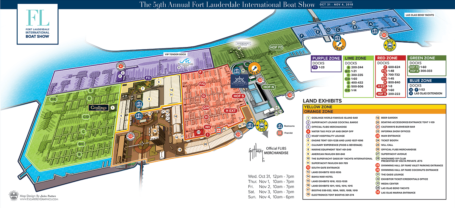 Fort Lauderdale Boat Show Map