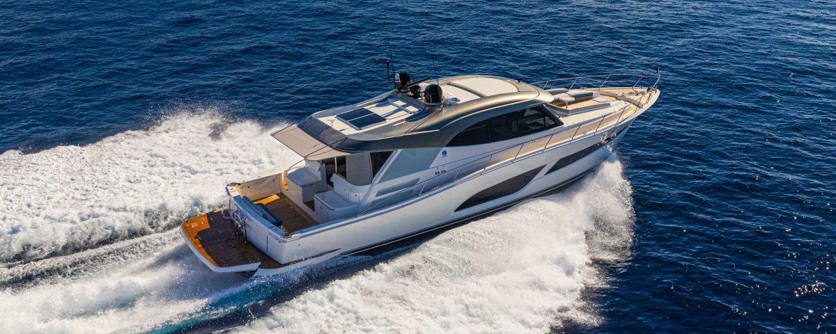 Riviera-645 SUV yacht cruising through the water