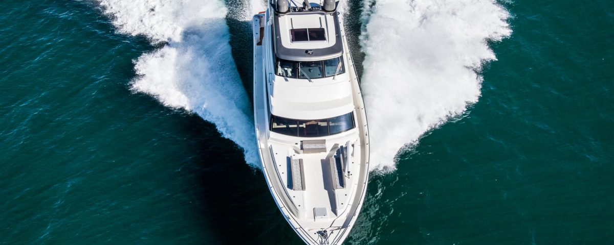 top view of a Riviera 68 yacht