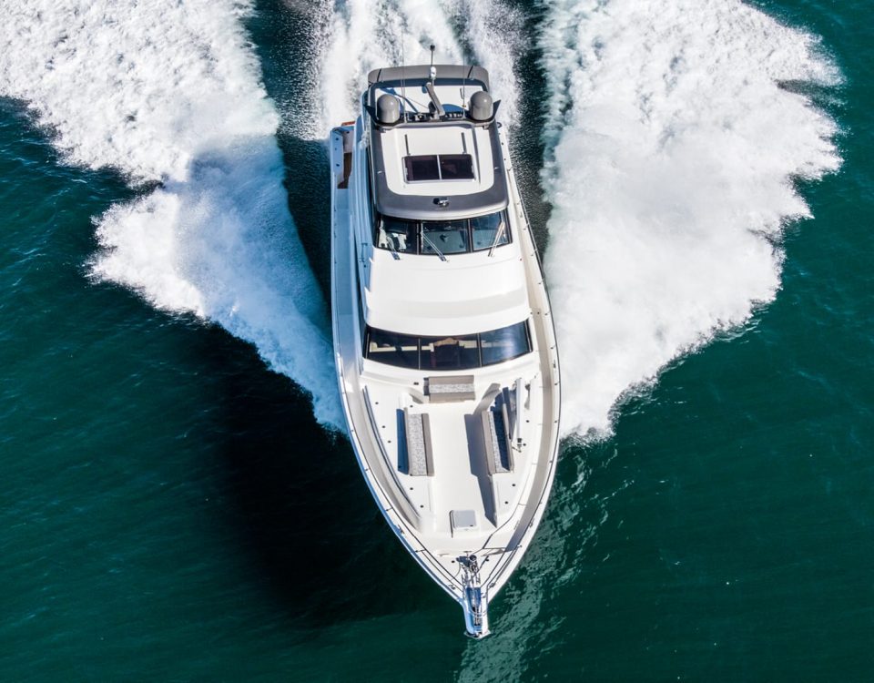 top view of a Riviera 68 yacht