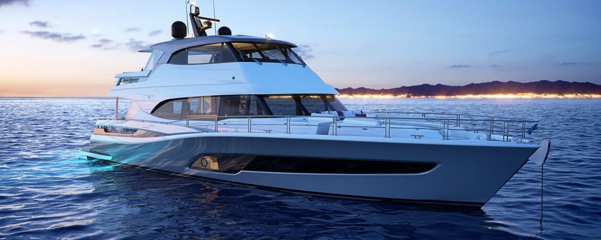 Riviera 78 Motor Yacht at sunset