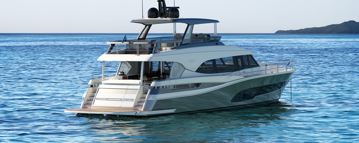 Riviera motor yacht on the water