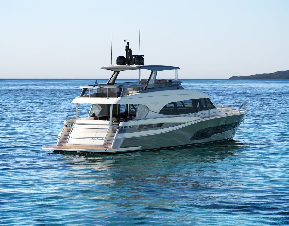 Riviera motor yacht on the water